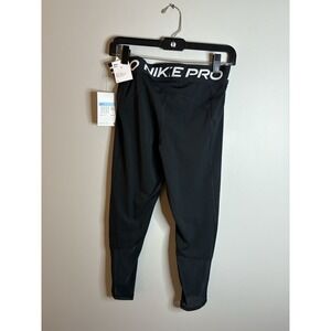 NWT Nike Pro Women's 365 Mid-Rise Crop Mesh-Panel Leggings MEDIUM